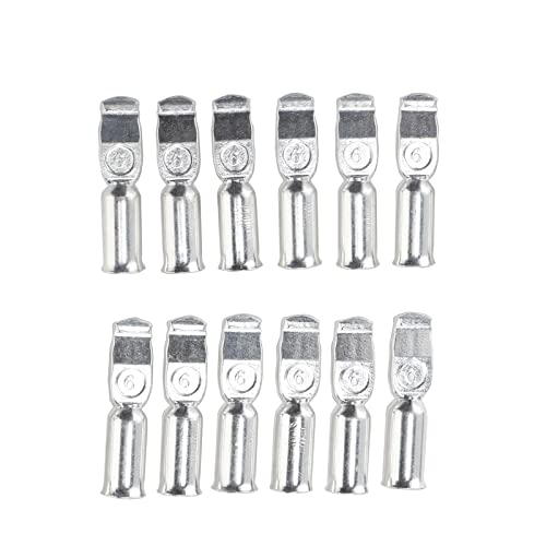 AuInLand 6-10 Gauge Battery Quick Connector, 50A Wire Harness Plug Kit, Quick Disconnect Plug for Motor Winch Trailer, Red, Set of 6