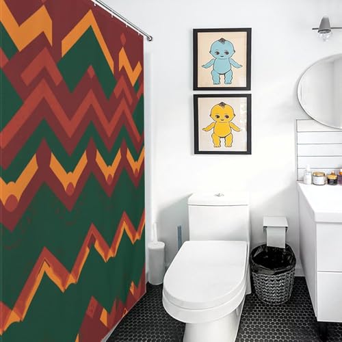 Rideau de douche imperméable pour éviter les fuites d'eau marron vert 183cm