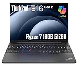 Lenovo ThinkPad E16 Gen 2 Business Laptop (16' FHD+ Anti-Glare, AMD Ryzen 7 7735U ( Intel i7-1355U), 16GB DDR5, 512GB SSD) Backlit, Fingerprint, 1080p Webcam, Wi-Fi, Ethernet, Win 11 Pro w/ Copilot
