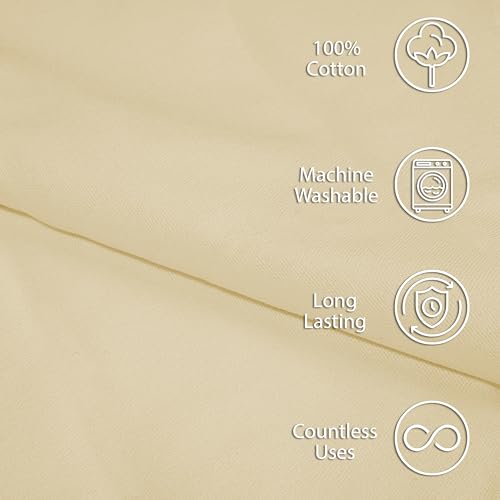 Image of R home Solid Cotton Table Napkins, Soft Cloth Napkins for Dining Table, Reusable & Washable, Ideal for Formal Dining, Cocktail Nights, Weddings, Home Bar & Table Decor (12, Ivory)