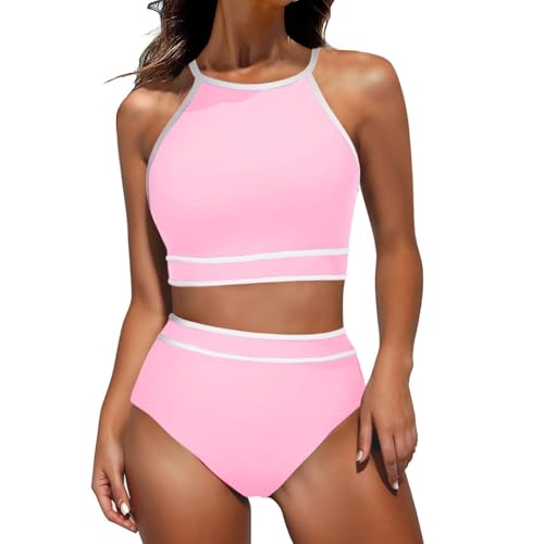 Maillot de bain sportif 2 pièces couleur contrastée pour sculpter la silhouette