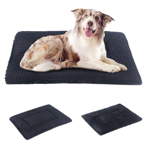 BVAGSS Orthopädisches Hundebett, Waschbar Hundekissen flauschig Hundematte, Umkehrbar Weiche und Warme Hundematte für klein mittel große Hunde XH079 (91x58x4cm,Dark Grey)