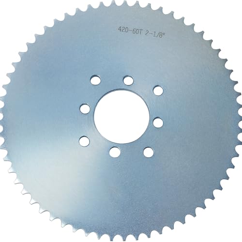 60 Tooth Go Kart Sprocket for #40/#41/420 Chain, 2‑1/8″ Bore 8‑Hole Heavy‑Duty Replacement for Go Karts & Mini Bikes