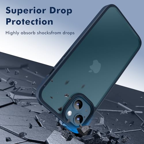 TIIXXA Matte Case for iPhone 13 6.1-Inch, Shockproof Drop Protection, Frosted Translucent Back Phone Cover, Anti-Fingerprint (Blue) TIIXXA Matte Case for iPhone 13 6.1-Inch, Shockproof Drop Protection, Frosted Translucent Back Phone Cover, Anti-Fingerprint (Blue)
