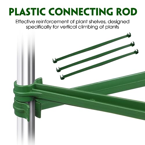 Yardwe 24-Piece Extendable Green Plastic Trellis Plant Support for 11 mm Diameter Plant Stakes, 30 cm Long - Image 4