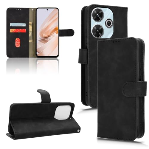 Étui portefeuille Xiaomi Redmi 13 4G protection antichoc housse rabat cuir clapet noir