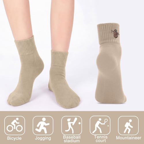 Image of Eurzom 10 Pairs Socks Womens Crew Elastic Ankle Length Cotton Socks Aesthetic Cute Lightweight Low Cut Gifts for Women