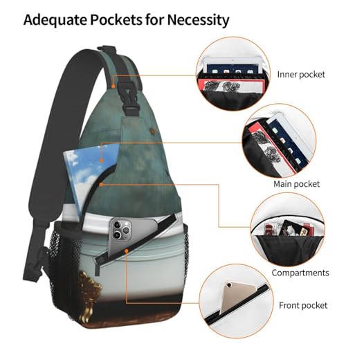Mochila Sling urbana negra para uso diario miniatura 3