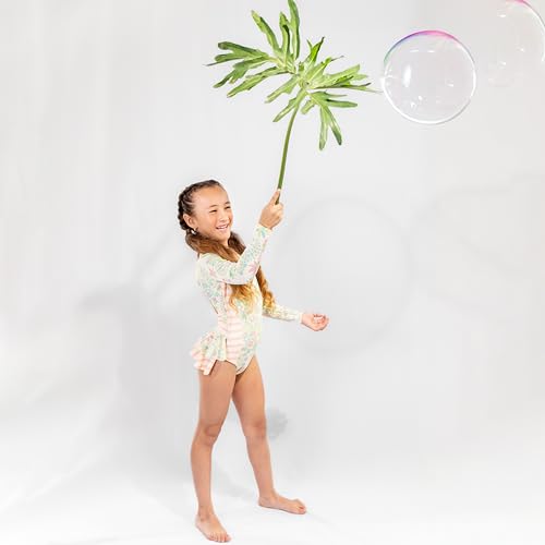 Girls Long Sleeve Swimsuit - UPF 50+ Chlorine Resistant Ruffle Bolero Girls' Swimwear | Size 6-123