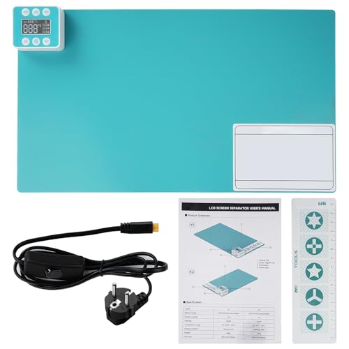 Wattive Almohadilla Térmica de Pantalla LCD de Smartphone y Tablet, 320W 25 130℃ Almohadilla de Soldadura Máquina Separador de Pantalla LCD para Electrónicos, DIY, Reparación (38 * 22 * 3.5 cm)