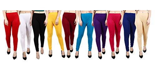 Image of Women's Plus Size Relaxed Fit Cotton Leggings - Multicolor Delights for Comfort and Style (Multicolor