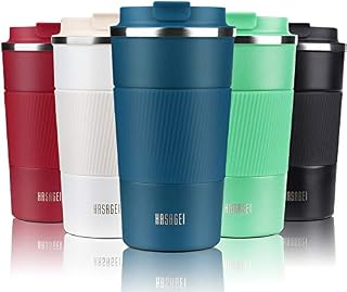 HASAGEI Travel Mug, Insulated Coffee Cup with Leakproof Lid - Vacuum Insulation Stainless Steel for Hot and Cold Water Coffee and Tea (Blue 510ml)