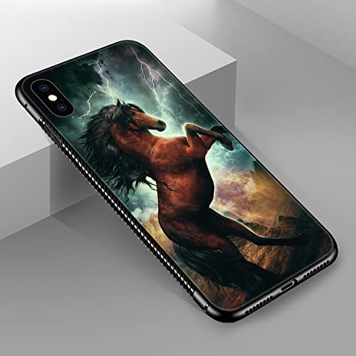 Zhegailian Iphone Xr Case,Extraordinary Spirit Horse Iphone Xr Cases For Girls,Non-Slip Pattern Design Back Cover [Shock Absorption] Soft Tpu Bumper Frame Support Case For Iphone Xr 6.1-Inch Horse #TOP1