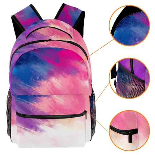 Sac à dos dégradé de rose multicolore au design original pour adolescents - 3