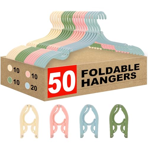 Foldable Travel Hangers,50Pcs Portable Clothes Hangers for Cruise...