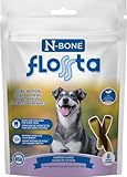 N-Bone Flossta Dual Action Dental Chews for Dogs, Unique Twist Shape for Deep Teeth Cleaning and Proactive Dental Care, Pumpkin Flavor, 8 Count 6.4-oz Bag