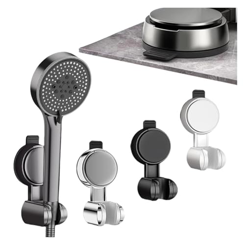 Support de pomme douche universel gris à ventouse rotative 360 - 2