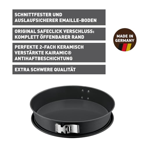 Original Kaiser La Forme Plus Springform-Backblech konisch 30 cm, SafeClick-Verschluss, runde Backform Käsekuchen, Emailleboden… – Ansicht 2