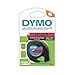 DYMO LetraTag Labeling Tape for LetraTag Label Makers, Black print on Red Plastic tape, 1/2