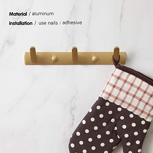 3 Hooks Towel Hooks For Wall Stainless Steel Matte Glod Bathroom Heavy Duty Hooks Wall Coat Rack Hooks For Hanging Robe Coats Sticky Hook For Shower,Kitchen Wall Removable Waterproof Shower Hook #TOP4