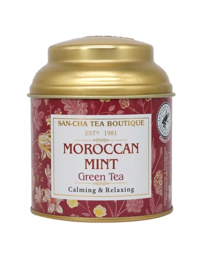 Image of Sancha Tea Gift Box, Tea Stories Collection, Tea Hamper with 2 Green Teas & a Tea Infuser, Moroccan Mint Tea & Lavender Tea Gift Set, 100gms