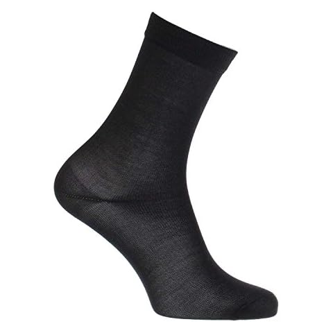 The Wool Company Women's 100% Silk Socks - Black - Highly Breathable Natural Silk Fabric - Available in UK Shoe Sizes 3-7 Cover