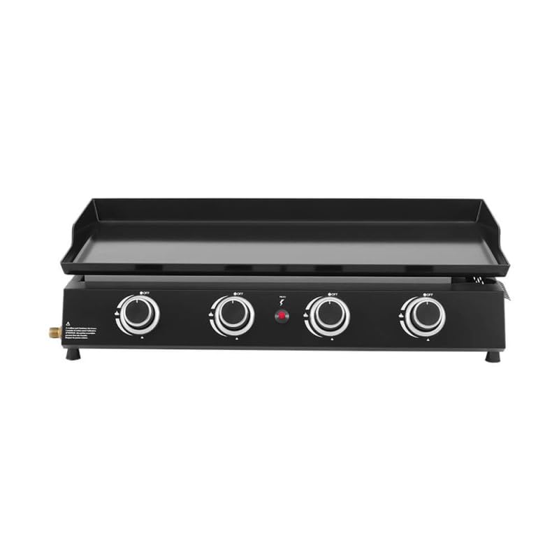 BRASERO BY FAVEX - Plancha gaz Alma 4 feux - Plaque en acier émaillé - 4 brûleurs - Piezo mécanique - Puissance 9,6 kW - Surface de cuisson 77,5 x 33,8 cm - Tiroir graisses - Jusqu'à 12 convives