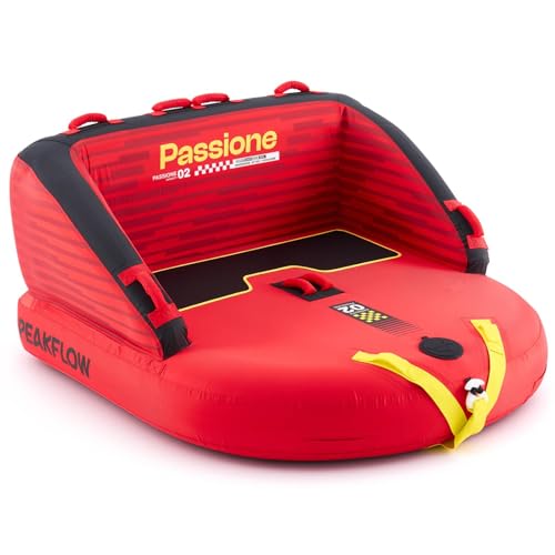 Image of PEAKFLOW Towable Tube,Boat Tube,1-3 Rider Models,Tubes for Boating,PVC Liner and Full Nylon Cover,Stable for Kids & Adults,Lake & Ocean Fun