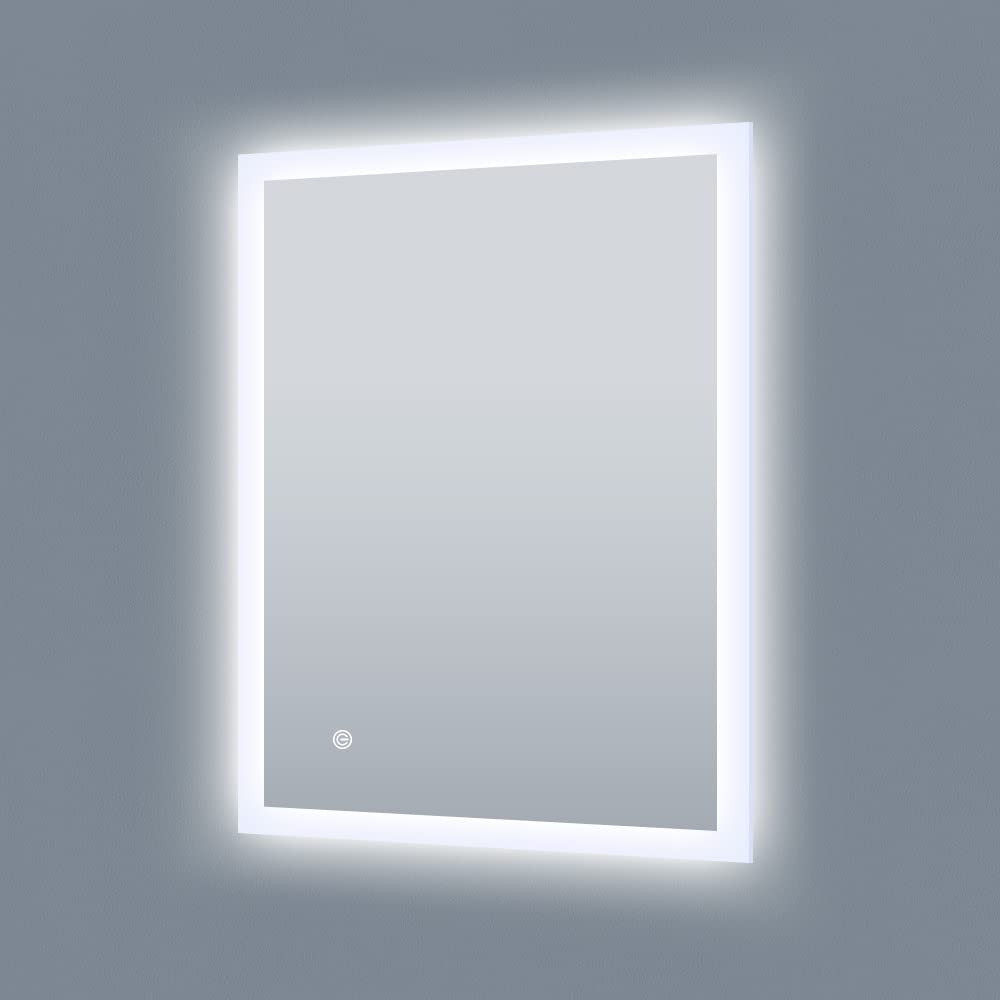 axentia Spiegel mit LED-Beleuchtung, Badspiegel mit Touch, ca. 70 x 60 x 3,5 cm
