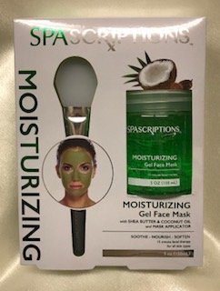 SPASCRIPTIONS Moisturizing Gel Face Mask Soothe, Nourish, Soften with Shea Butter & Coconut Oil and Mask Applicator for all skin types 5 FL OZ