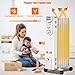 COSTWAY Oil Filled Radiator Heater, 1500W Portable Oil Heaters with 3 Heat Settings, Adjustable Thermostat, Overheat & Tip-Over Protection, Electric Space Heater for Living Room Bedroom Indoor Use