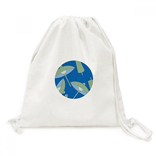 Sac à dos à cordon nuage vert motif livre imprimé toile voyage