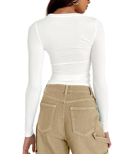 Image of Dwnval Womens Classic Short Sleeve Summer TOS Crew Neck Slim Fit Crop T Shirt