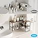 Golener Countertop Organizer Corner Shelf, 2 Tier Adjustable Stackable Corner Shelves for Kitchen, Bathroom, Spice Rack, Coffee Area, Over Sink, Dresser Table, Corner Counter Shelf Stand, Rustic Brown