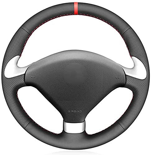 Voiture Caches De Volant Pour Peugeot 307 CC 2004-2009 307 SW 2004-2009 407 407 SW 2004-2009, Couvre Volant En Cuir Microfibre Respirant Et AntidéRapant IntéRieur Accessoires Cover