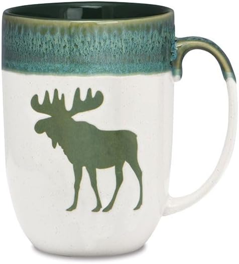 Cape Shore Dipped Coffee Tea Mug Cup, Moose Gifts for Birthday Christmas, 16 Oz
