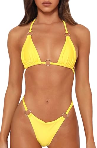 Sexy Brazilian Bikini Sets for Women Halter String Bikini Set Two...