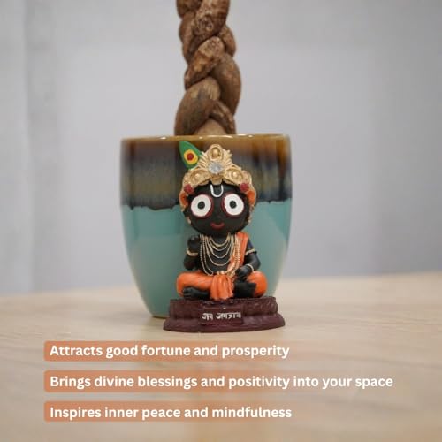 Image of VAMA Siddh Lord Jagannath Idol 4.5 Inch - Premium Resin Jagannath Murti for Home Temple, Car Dashboard & Office Desk | Hand Painted Shree Jagannath Idol for Gifting & Home Decor