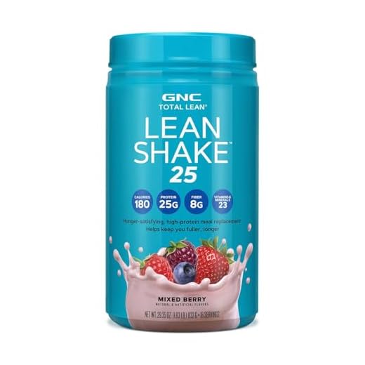 GNC Total Lean | Lean Shake 25 Protein Powder | High-Protein Meal Replacement Shake | Mixed Berry | 16 Servings