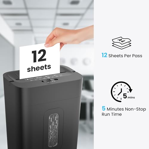 image for Locksworth 12-Sheet Cross Cut Paper Shredder, 5.55 Gallon Heavy Duty S