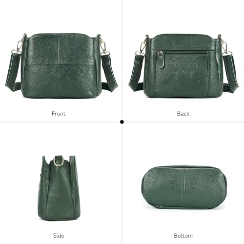 Image of Genuine Leather Women Shoulder Bag Small Crossbody Bags Purse Mini Casual Hobo Lady Handbags and Purses Messenger Satchel