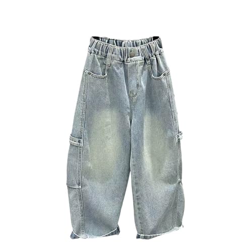 Teen Boys Wide Leg Jeans 2025 Baggy Casual Elastic Waisttd Y2k Stretchy Lightweight Comfortable Denim Pants