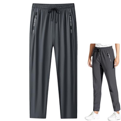 Ice Silk Mesh Panel Casual Pants, Quick Drying Comfort Cooling Pants for Men Over 55