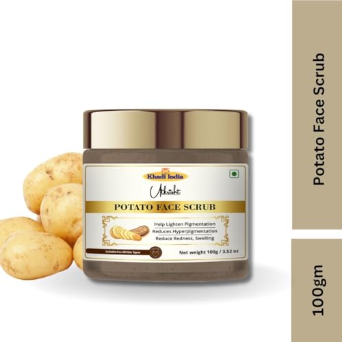 Image of Khadi Potato Face Scrub 100 gm | Refreshes & Brightens Skin | Hydrating & Exfoliating Scrub for Pigmentation & Dark Spots | All Skin Types | For Men & Women