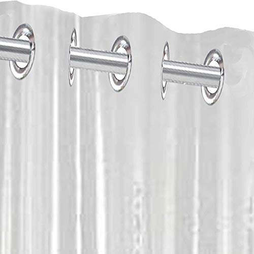 Image of Heart Home PVC Eyelet Shower AC Door Curtain F 26 HEARTH016900, 9ft, 0.30 mm (Transparent)