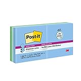 Post-it Super Sticky Pop-up Notes, 3x3 in, 6 Pads, 2x the Sticking Power, Bora Bora Collection, Cool...