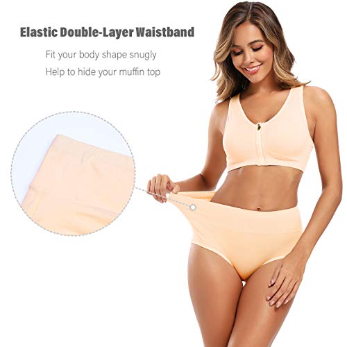 Image of Molasus Women's Cotton Underwear High Waisted Full Coverage Ladies Panties (Regular & Plus Size)