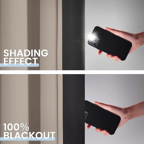 Image of Galaxy Home Decor Premium True Blackout Curtains for Window 4 Feet Long 100% Light Block | Thermal & Noise Insulation | Black Back Coating | Pack of 1 | Mocha