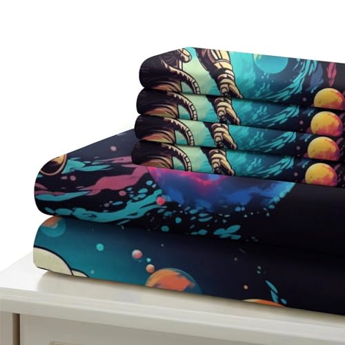 Housse de couette astronaute 3D microfibre de qualité supérieure 3 pièces - 6