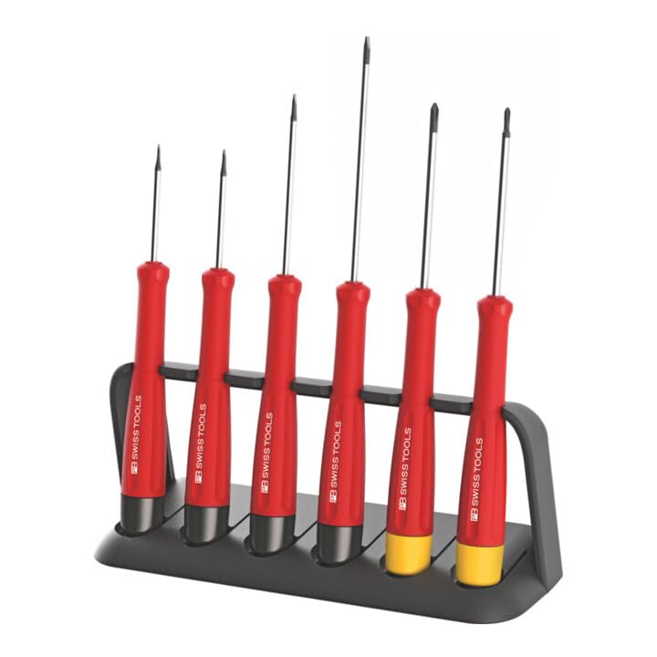 PB SWISS TOOLS Set di 6 Giravite per officina per viti a intaglio e a croce Phillips, 4pz./2